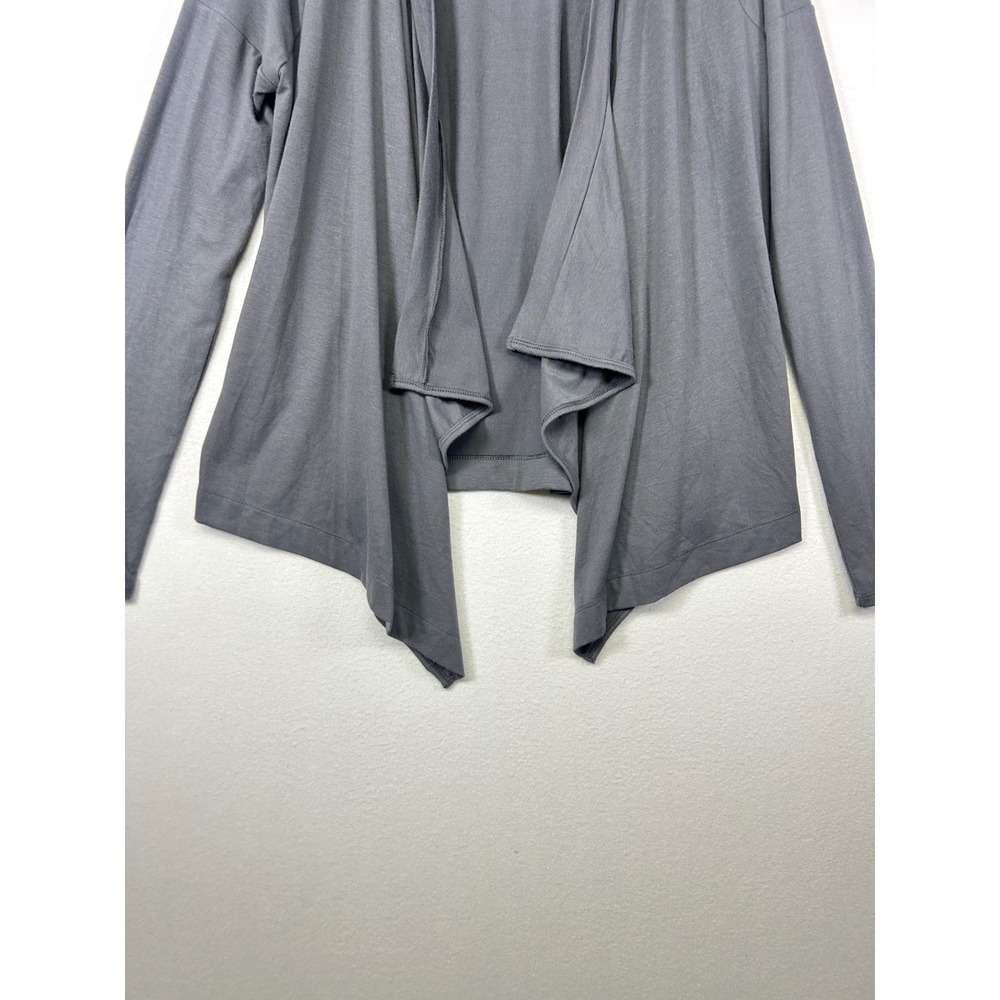 Minimalist Old Navy Women M‎ Gray Draped Open Front Waterfall Cardigan Sweater - Picture 9 of 10
